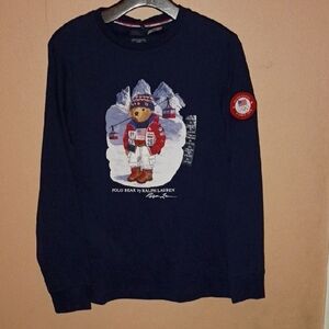 Polo by Ralph Lauren Navy Long Sleeve with Skiing Bear